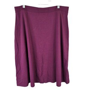 Womens Gap Purple A-Line Midi Skirt Rayon Polyester Blend Stretch Size XL